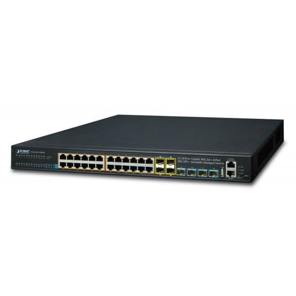Planet SGS-6341-24P4X Switch de Rede Gerido L3 Gigabit Ethernet (10/100/1000) Power Over Ethernet (poe) 1U Preto - SGS-6341-24P4X