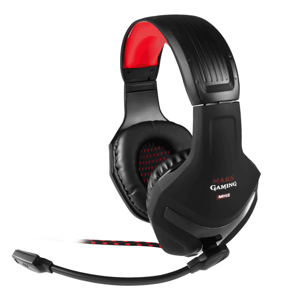 Mars Gaming MH2 Auriculares Gaming com Microfono Plegable – Diadema Ajustable – Almohadillas Acolchadas – comtrol en Auricular – Cable Trenzado de 2m