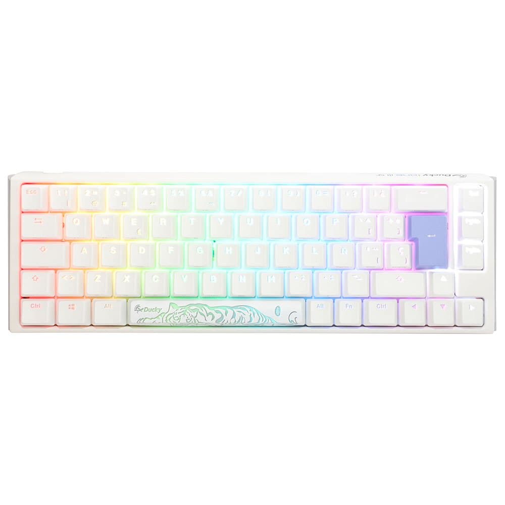 Ducky Teclado ONE 3 Classic SF 65% Pure White, Hot-swappable, MX-Clear, RGB, PBT - Mecânico (ES) - DKON2167ST-WESPDPW