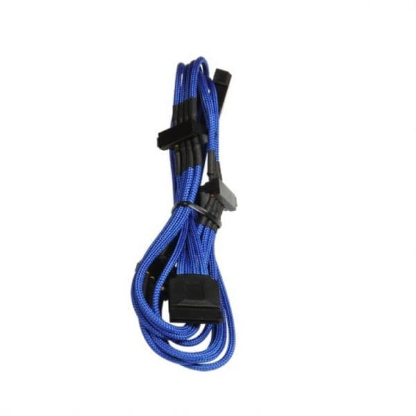 BitFenix Molex para 4x sata Sleeved Blue / Black 80cm - BFA-MSC-M4SA20BK-RP