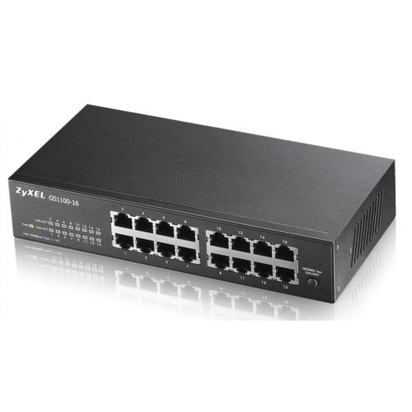 Zyxel Switch 16 Port Gigabit Unmanaged GS1100-16 V3 - GS1100-16-EU0103F