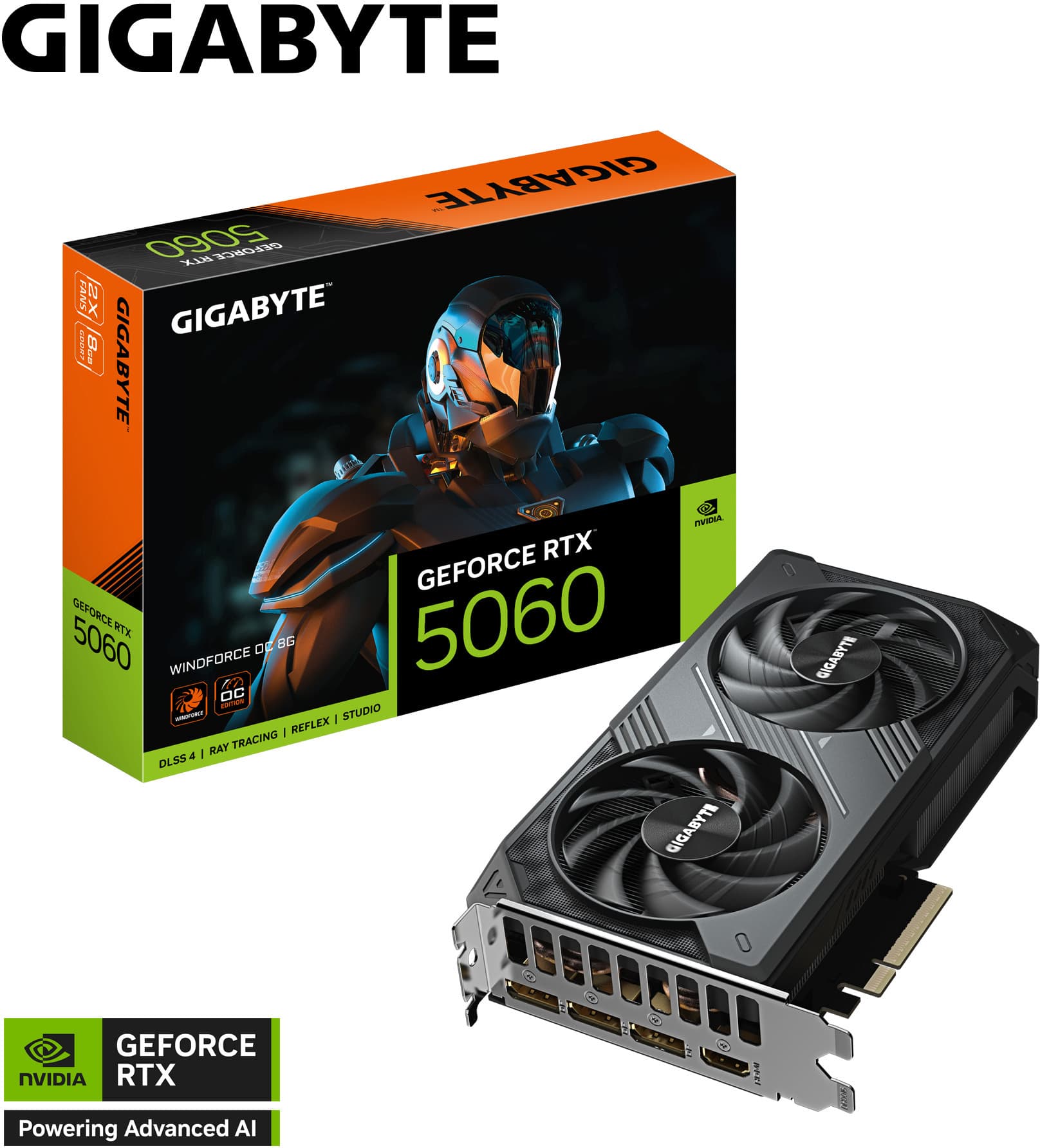 Gigabyte GeForce RTX 5060 Windforce OC 8GB GDDR7 DLSS4