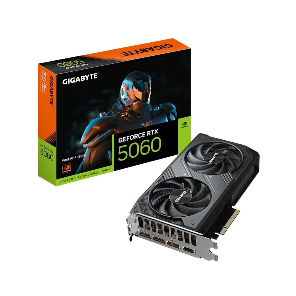 Gigabyte GeForce RTX 5060 WINDFORCE 8GB GDDR7 Reflex 2 RTX AI DLSS4