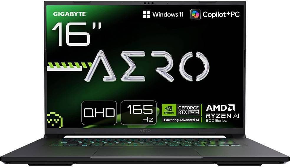 Portátil Gigabyte AERO X16 1VH93PTC64AH 16″ Ryzen AI 7 350 32GB DDR5 1TB RTX 5060 QHD+ 165Hz W11