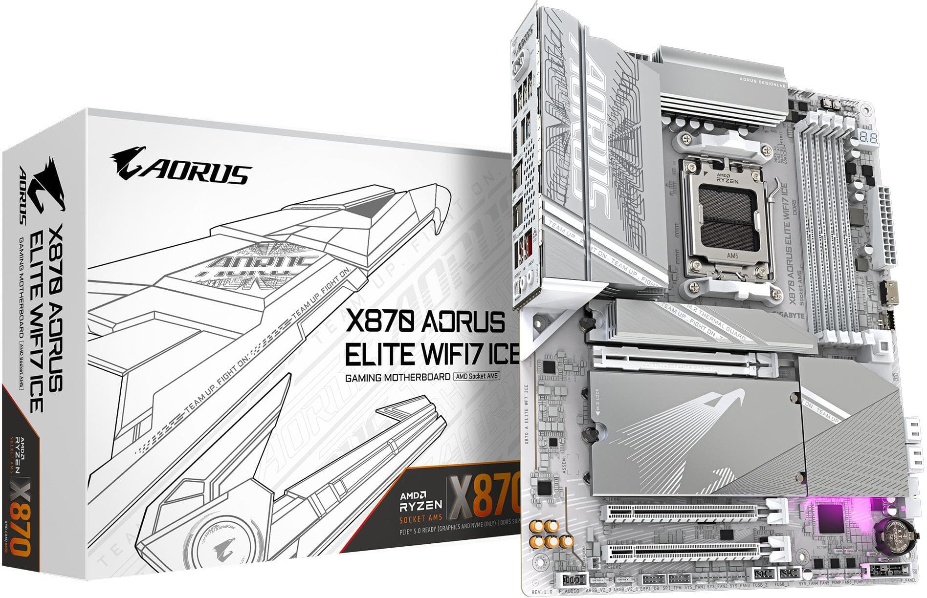 Motherboard Gigabyte X870 AORUS ELITE WIFI7 ICE AM5
