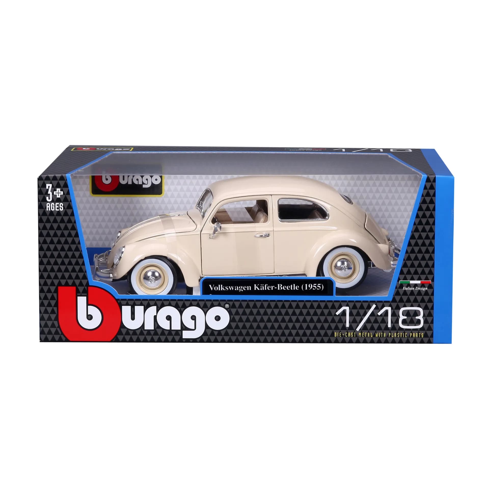 Bburago Carro Volkswagen Beetle Kafer 1955/1959 Escala 1:18