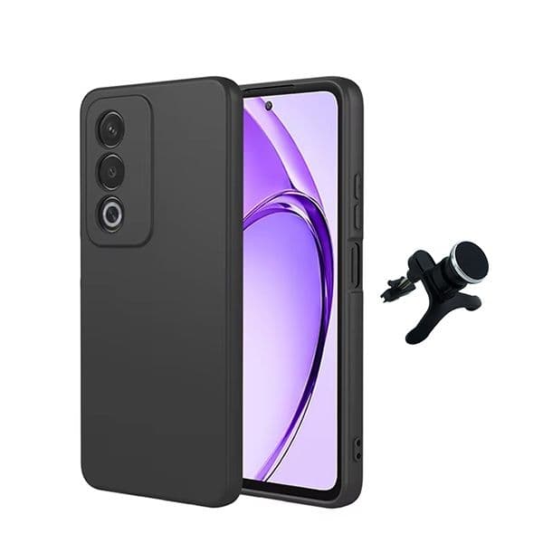 G4M Kit Suporte Magnético Com Pernas + Capa Proteção Traseira Silicone GIFT4ME Compativel Com Oppo A80 5G Black 4894128420361