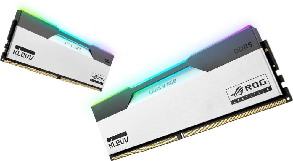 Memória Ram Klevv Cras V ROG RGB 32GB 2x16GB DDR5 6200MHZ CL32 - White - Império Multimédia