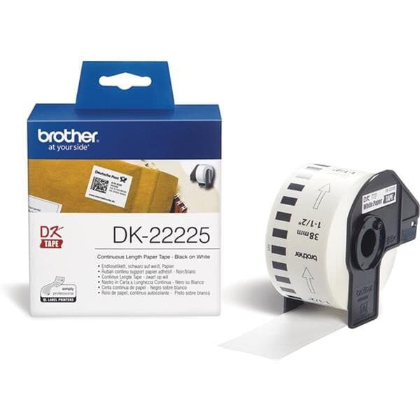 Brother Rolo de Papel Contínuo Autocolante Branco 38mmx30,48m
