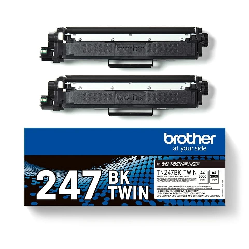 Brother Pack de 2 Toners Pretos de Alta Capacidade, Duração Estimada: 3.000 Páginas Cada Toner Segundo Iso/iec 19798