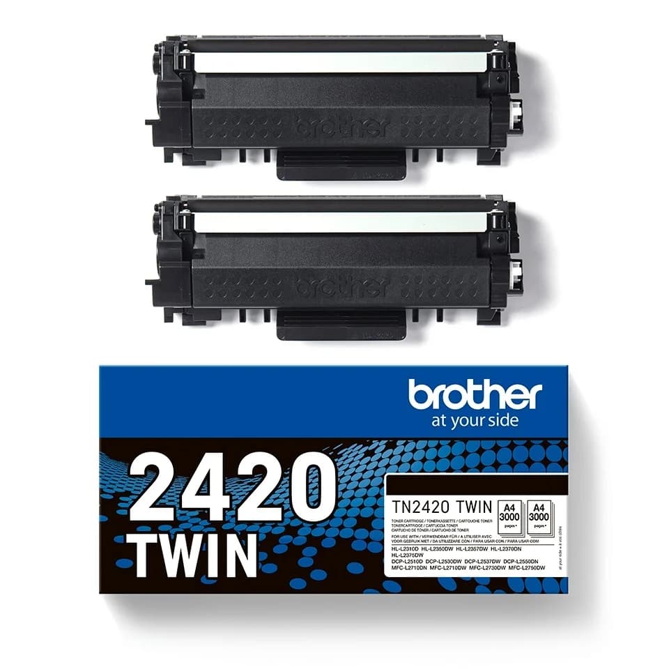 Brother Pack de 2 Toners Pretos de Alta Capacidade, Duração Estimada: 3.000 Páginas Cada Toner Segundo Iso/iec 19752