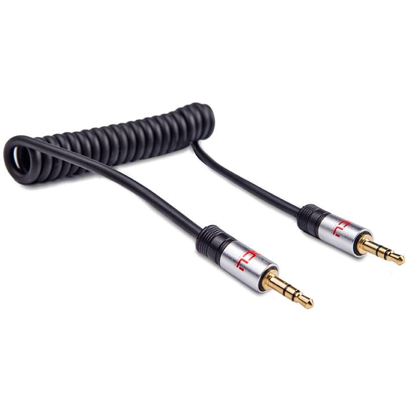 Cabo 3,5 Macho ST / 3,5 Macho ST 1mt – Espiral