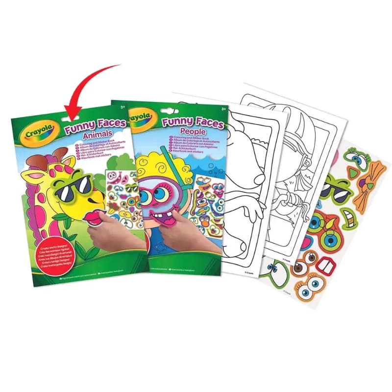 Crayola - Folhas de Colorir Funny Faces + stickers - MEGAONLINE
