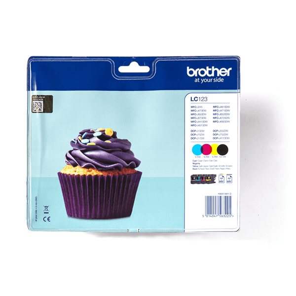 PACK DE CARTUCHOS BROTHER LC123VAL (PRETO, CIANO, MAGENTA, AMARELO)