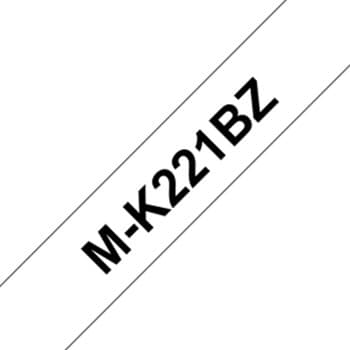 Fita para gravacao p-touch 9mm branco/preto (nao laminada) (mk221)