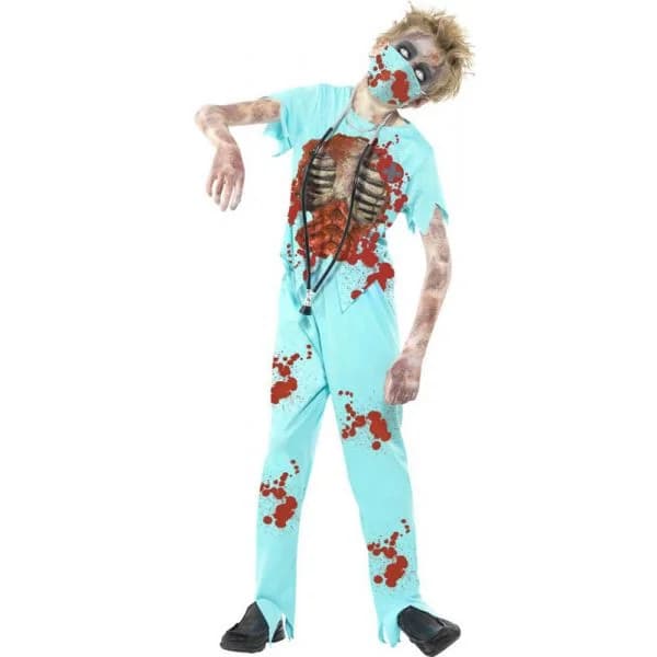 Smiffy's Fato De Cirurgião Zombie Azul 7-9 Anos