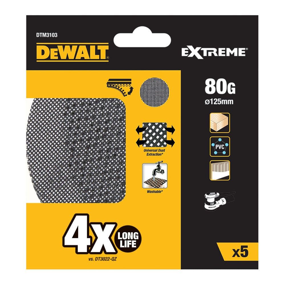 PACK DE 5 LIXAS DE MALHA Ø125MM GRÃO: 80 PARA LIXADORAS ROTOORBIT