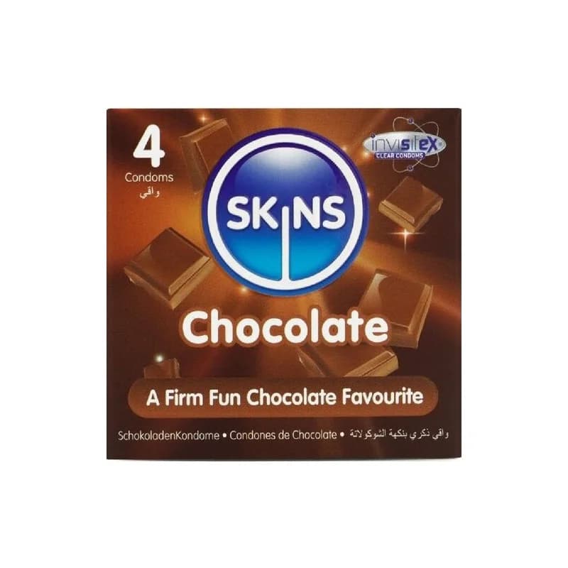 Skins - Pacote Com 4 Preservativos Chocolates Premium