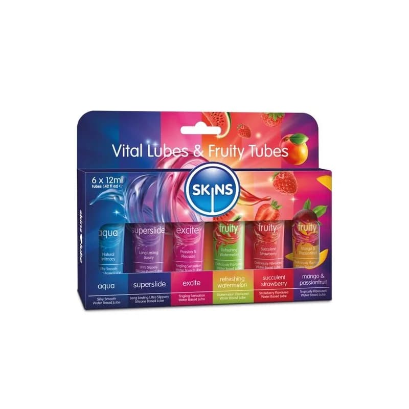 SKINS - KIT DE LUBRIFICANTES VITAL & FRUITY 6 x 12 ML