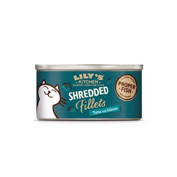 Ração Húmida Lily's Kitchen Shredded Fillets Atum e Salmão 70g
