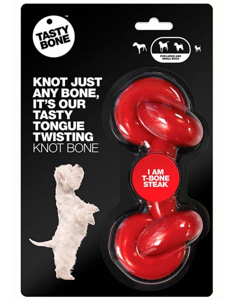 Tasty Bone Brinquedo Cão Knotted Bone L & S I Am T-Bone Steak