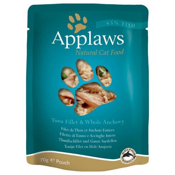 Ração Húmida Applaws Cat Pouch Caldo 12 X 70 G Atum e Anchovas