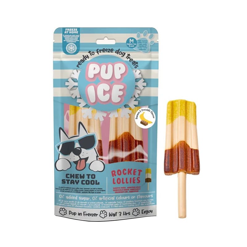 Pup Ice Snacks Helado Polo de Chocolate y Platano 2 unds
