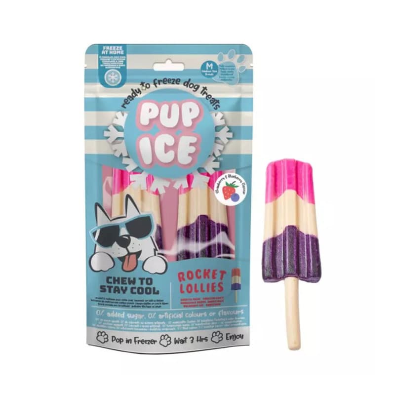 Pup Ice Snacks Helado Polo de Fresa y Arándanos 2 unds