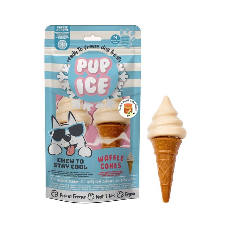 Pup Ice Snacks Helado Cucurucho de Vainilla y Cacahuete 2 unds
