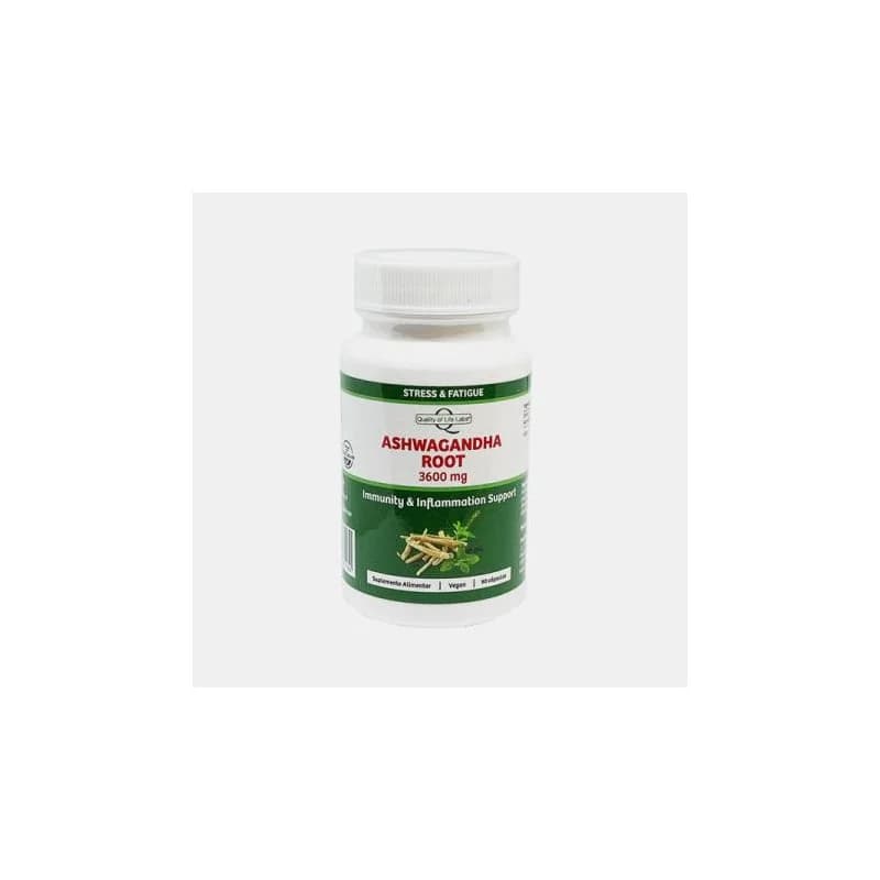 Quality of Life Ashwagandha Root 3600mg 90 Cápsulas Vegan