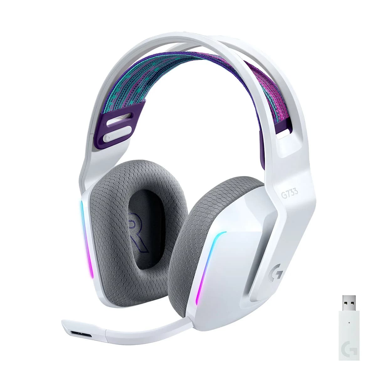 Logitech G733 Headset Gaming Wireless Lightspeed RGB Branco - 981-000883
