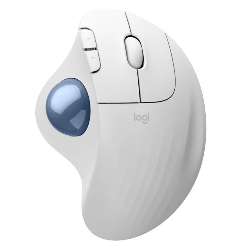 Logitech Rato Ergo M575S (Wireless - Trackball - Azul/Branco)