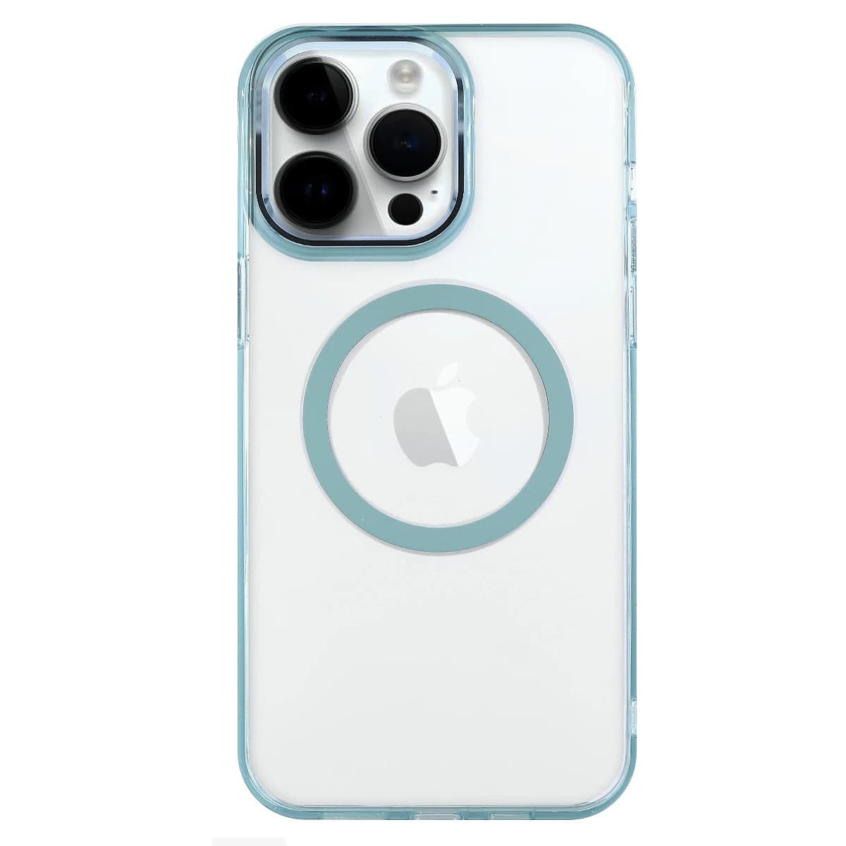 Capa Transparente Acrílico Premium iPhone 13 Pro Verde Água