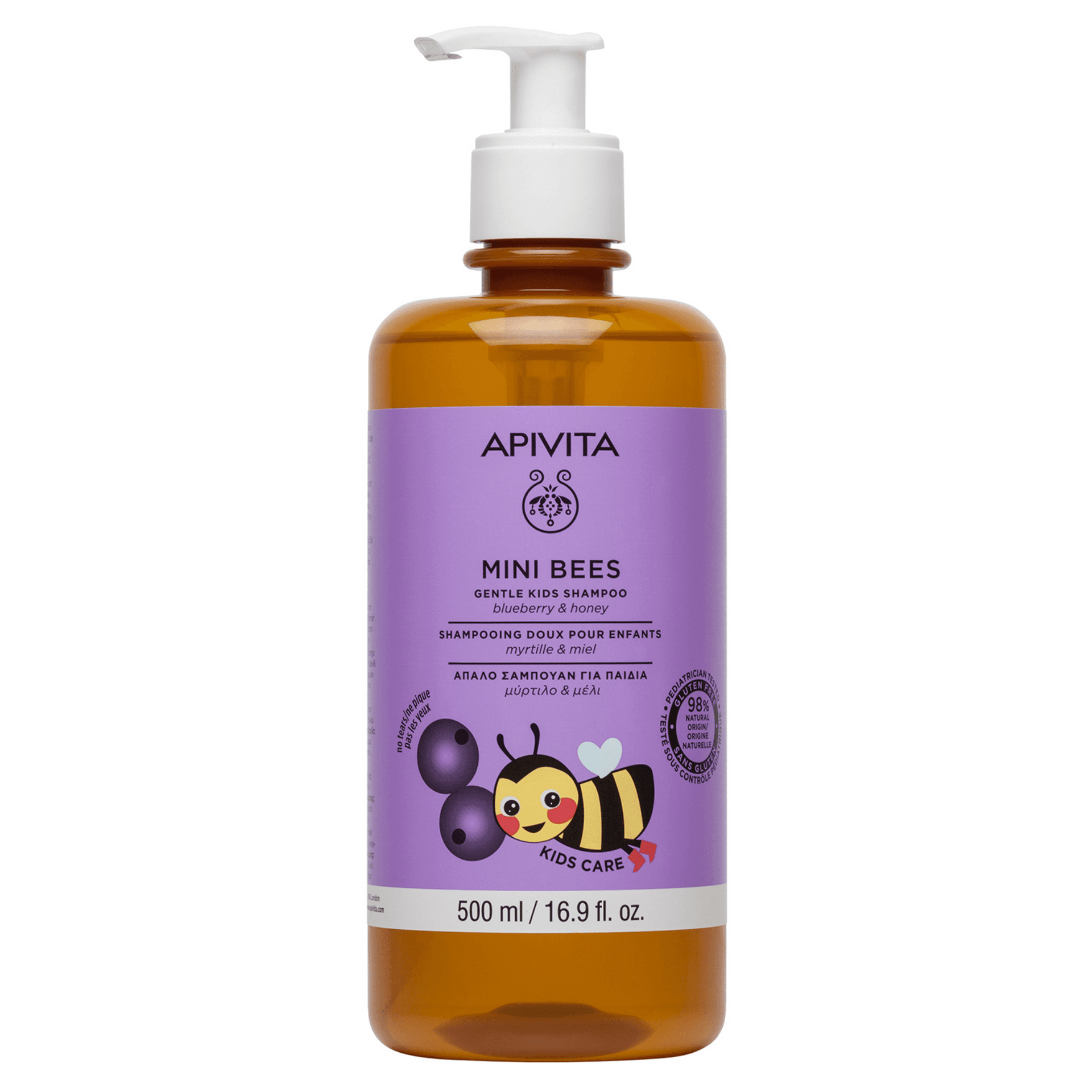 Apivita Mini Bees Champo Suave Mirtilo e Mel 500 mL
