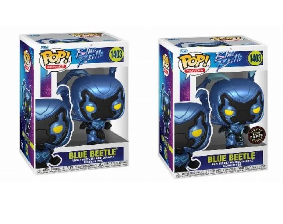 Funko POP! Movies: Blue Beetle - Blue Beetle (Common and Chase Bundle) #1403