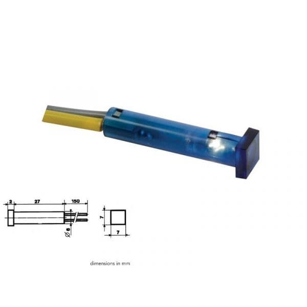 Velleman Luz Piloto Quadrado Blue 7x7mm 12v - CCAF012B