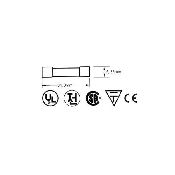 Velleman Fusível 6.35 X 32mm Temporizado 0.8A (10 Un/caixa)