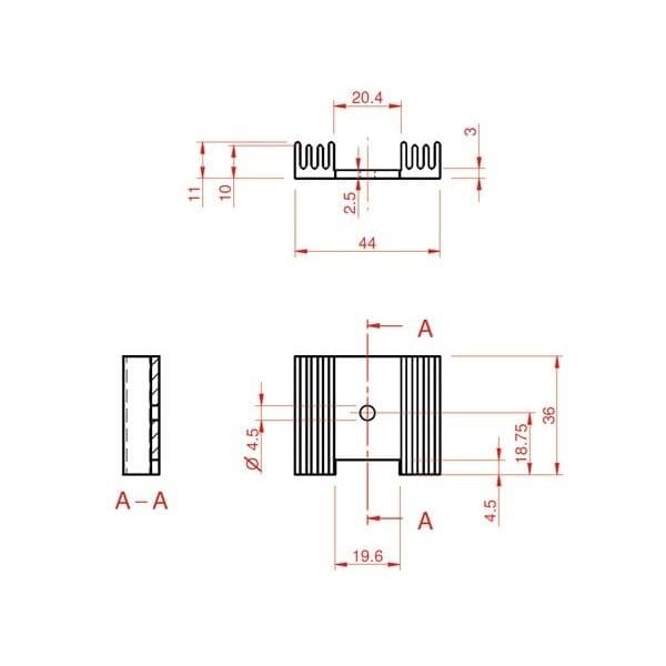 Velleman Dissipador de Calor TO22/TO3P 10.9°C/W - ML22N