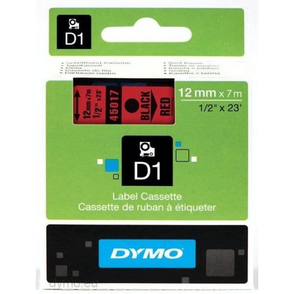 Dymo Fita Gravacao 12mmX7m Preto / Vermelho (45017)