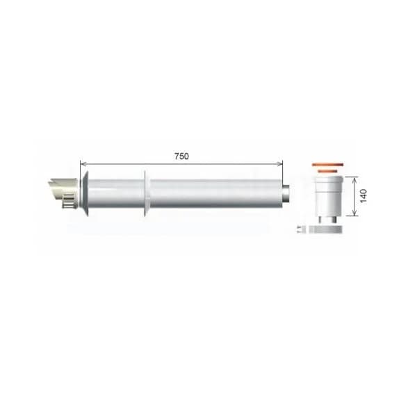 Ariston Kit de Descarga Coaxial D60/100 Saida Vertical Cond. - 3318074