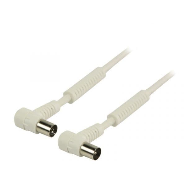 Valueline Cabo Coaxial RF com Filtros Conectores 90º 10M Branco - VLSP40110W100