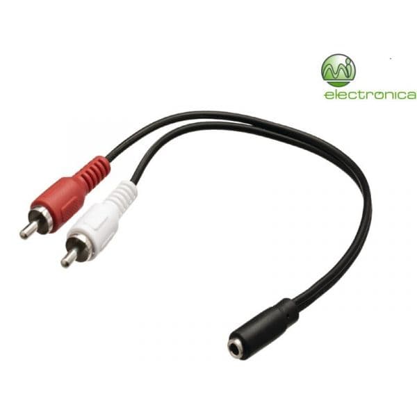 Cabo Adatador Jack Stereo 2 Rca MACHO-3,5mm Fêmea 0,20M - VLAB22255B02