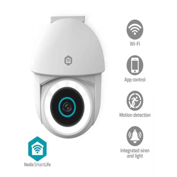 Nedis Câmara de Vigilância SmartLife WIFICO22CWT 3MP 1296p Wi-Fi Pan/Tilt Exterior com Holofote