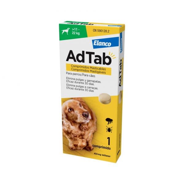 AdTab Comprimido Mastigável contra Pulgas e Carraças para Cães de 11 a 22Kg