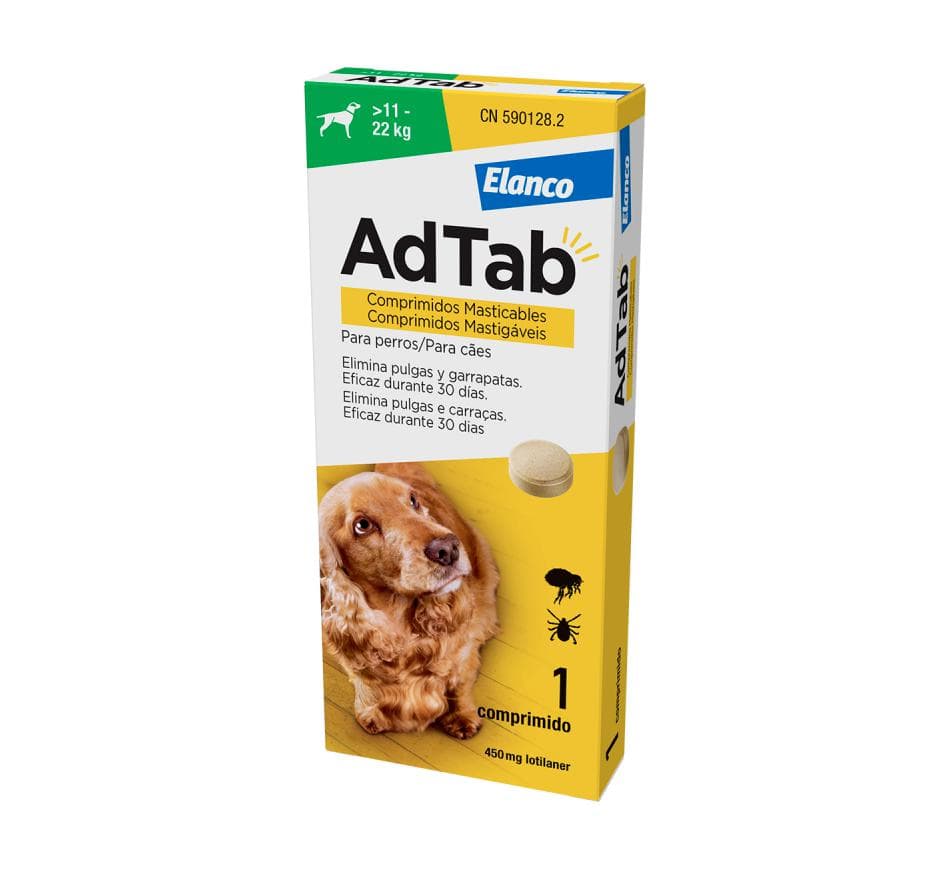 AdTab Comprimido Mastigável contra Pulgas e Carraças para Cães de 11 a 22Kg