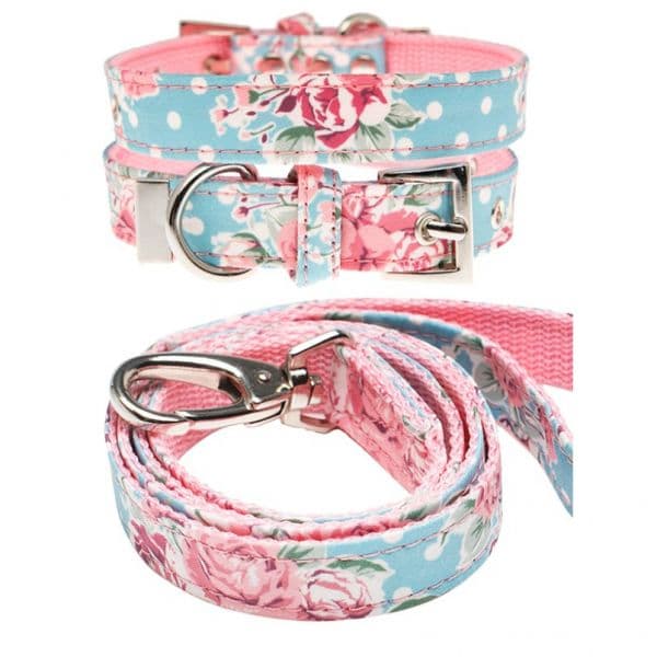 Up Conjunto Coleira & Trela Rosa Vintage S (5600000003602)