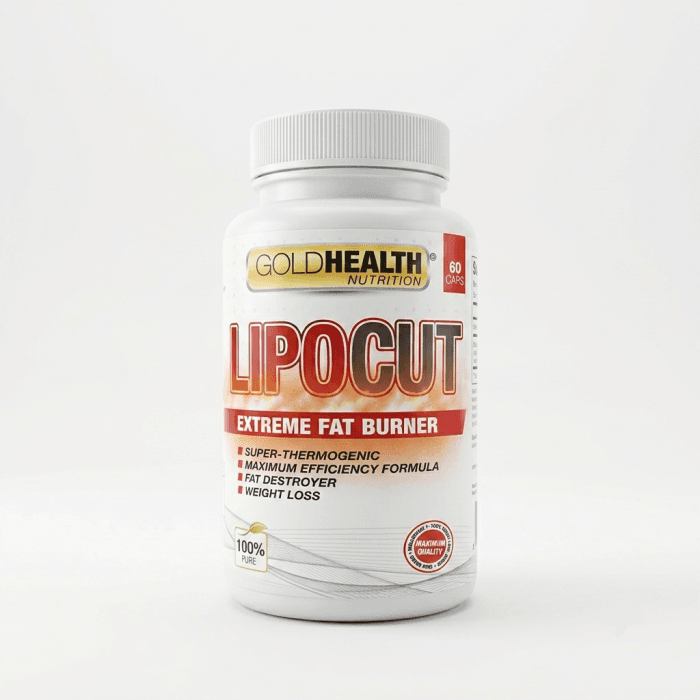 LipoCut GoldHealth: Queima de gordura e controle do apetite 60 caps