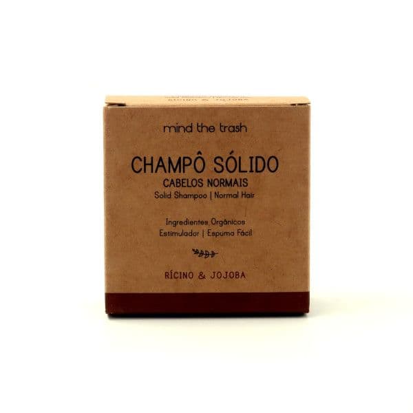 Mind The Trash Shampoo Sólido para Cabelos Normais de Rícino e Jojoba 80g
