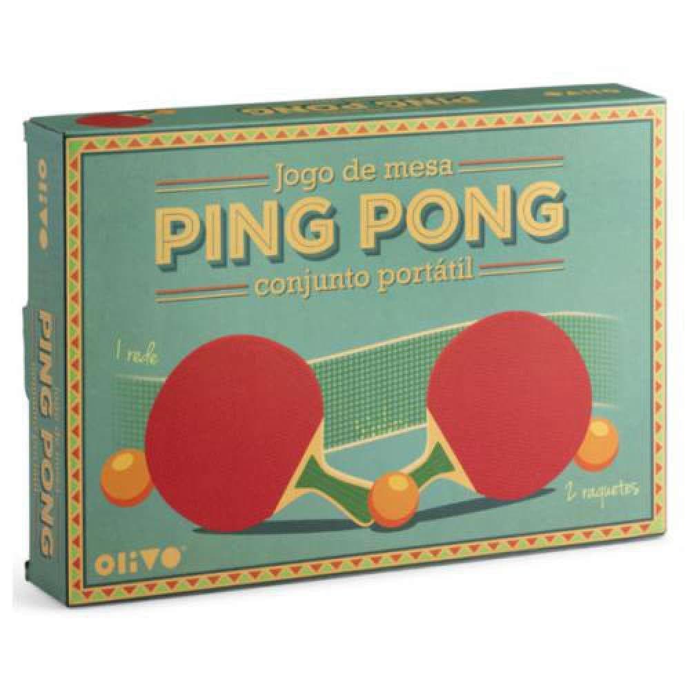 Jogo de Mesa Ping Pong - Conjunto Portátil - Olivo