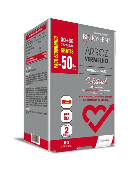 Arroz Vermelho - 60 Cápsulas - Biokygen Fharmonat